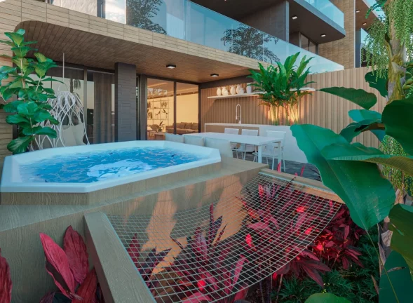 Imagem Apartamento térreo com área privativa em L a 120m da praia de Camboinha - AP1370