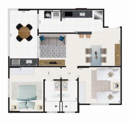 Imagem APARTAMENTO COM 75.4 m² - CENTRO - MONGAGUA SP