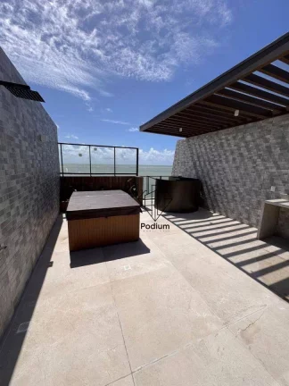 Imagem Apartamento frente mar, pé na areia com varanda/sacada gourmet e vista para o mar da praia do Bessa -CO0351