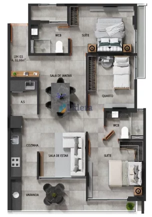 Imagem Apto - 3 Quartos - 1 Suíte - 82,68 m² - Camboinha, Cabedelo/PB