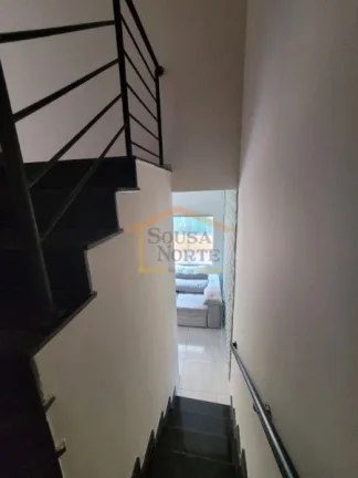 Imagem Casa em condomínio com 65,25 m², 2 dormitórios, 1 banheiro, 1 lavabo, armários na cozinha e banh...