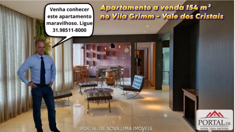 Apartamento a venda no Vale dos Cristais no Vila Grimm 154 m² - Apartamento montado e decorado