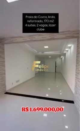 Imagem BELÍSSIMO APARTAMENTO COM 04 SUÍTES E LAZER DE CLUBE À VENDA NA PRAIA DA COSTA EM VILA VELHA/ES!