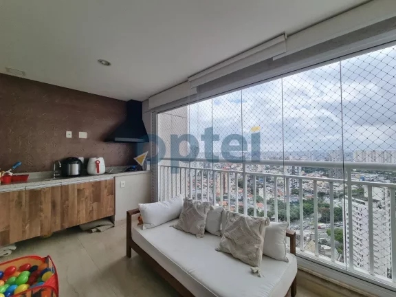 Imagem Apartamento mobiliado 95m2 3 dormitórios, sendo 1 suíte, varanda gourmet, 2 vagas no condomínio clube Family Garden na Chácara Inglesa