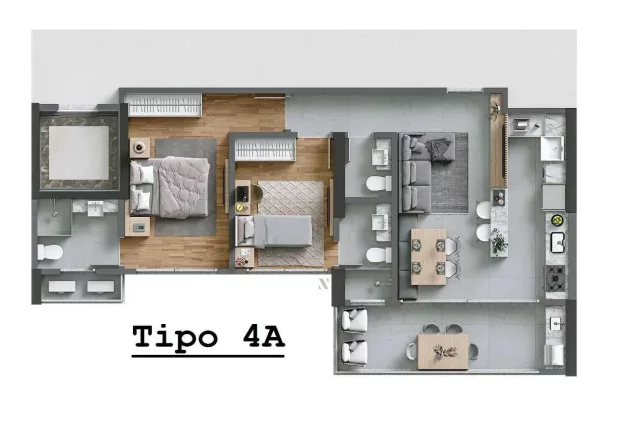 Imagem Apartamento na planta com 2 suítes e 1 vaga de garagem - Praia Brava - Itajaí