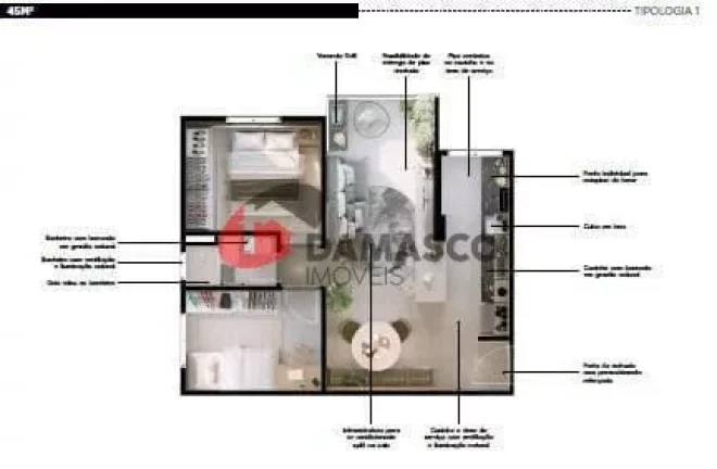 Imagem Apartamento à venda 2 Quartos, 1 Vaga, Santa Maria, Santo André - SP