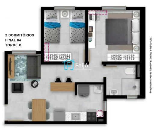 Imagem Apartamentos 2 dorm, Studios e 1 dormitório na Hípica próximo ao Desco