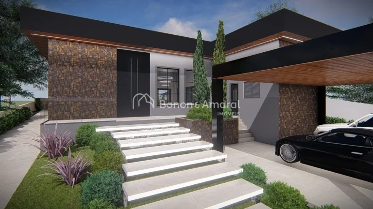 Imagem Casa em construção com sala com pé direito duplo, cozinha, churrasqueira fechada e coberta integr...
