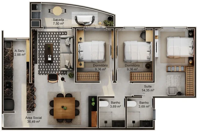 Imagem Apartamento 2 Dormitórios para venda em Florianópolis - SC