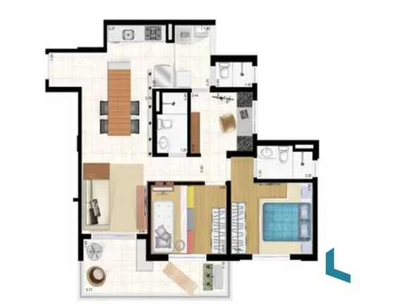 Imagem 3 Quartos Totais