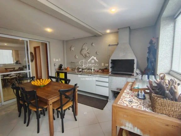 Imagem Aluguel de Apartamento Impecável na Vila Alzira, Guarujá-SP: 3 quartos, 3 suítes, 2 salas, 4 banheiros, 2 vagas, 149m².