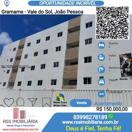 Apartamento à Venda no Vale do Sol, Gramame João Pessoa/PB
