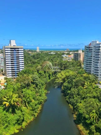Imagem Alugo apartamento no Alphaville Salvador: 2/4 (1 suíte) nascente, varanda gourmet c/ cortina de vid