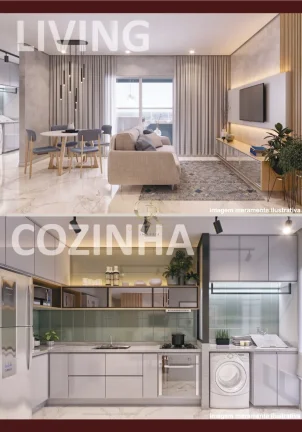 Imagem Apartamento à venda em Praia Grande-SP, bairro Mirim: 2 quartos, 1 suíte, 2 salas, 2 banheiros, 2 vagas, 77m². Venha conferir!