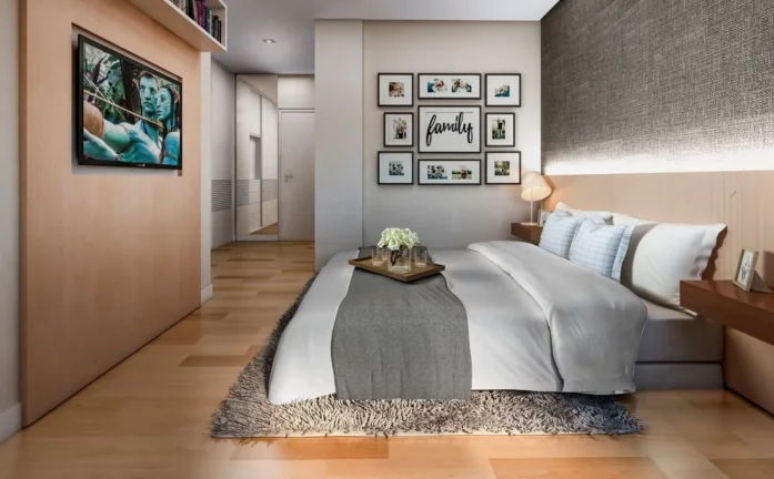 Imagem Apartamento de luxo no Jardim Santo André: 3 quartos, 3 suítes, 4 banheiros, 3 vagas de garagem e 133m² de área no Residencial Piemonte.