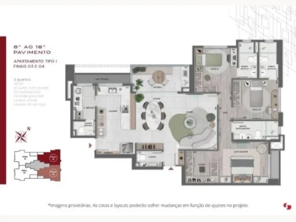 Imagem Apartamento com 3 quartos à venda em Belo Horizonte