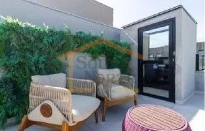 Imagem Apartamento de 28m² com 1 dormitório, banheiro, sala e cozinha integradas, varanda com vista e sol...
