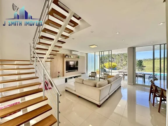 Imagem Casa 3 suítes, moderna e integrada. Escritório, lareira, piscina e gourmet!
