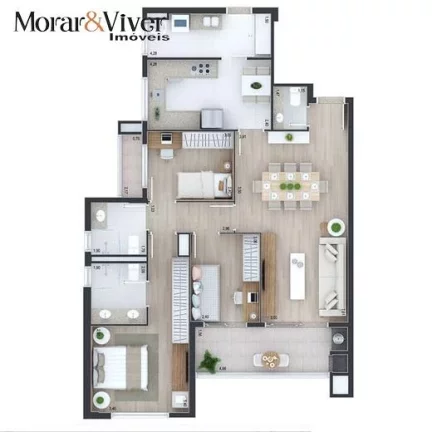 Imagem Apartamento para Venda em Curitiba, Juvevê, 3 dormitórios, 1 suíte, 2 banheiros, 2 vagas