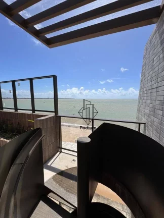 Imagem Apartamento frente mar, pé na areia com varanda/sacada gourmet e vista para o mar da praia do Bessa CO0348