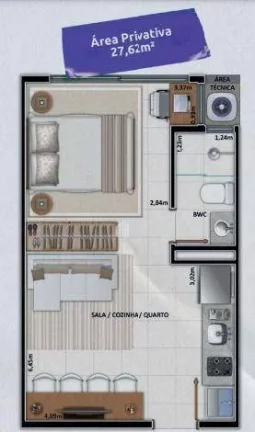 Imagem LANÇAMENTO: Studio com 1 dormitório à venda por R$ 228.475,24- Edifício CONNECT STUDIO JÓQUEI - Jóquei - Teresina/PI