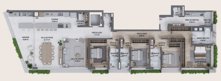 Imagem Apartamento 3 Dormitórios para venda em Florianópolis - SC