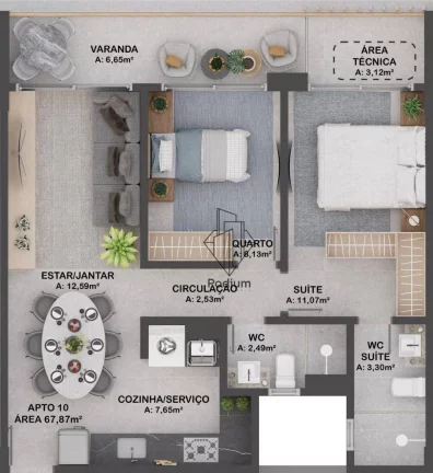 Imagem Apartamentos com varanda / sacada a 140m da praia de Intermares - AP2220