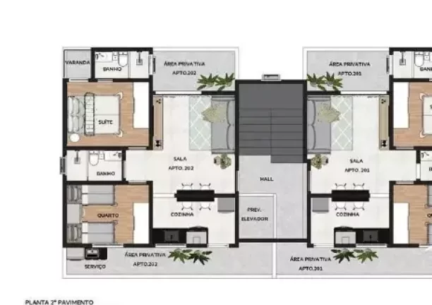 Imagem Apartamento à Venda - 2 Quartos sendo 1 Suíte - 1 Vaga - Bairro Jardim Leblon
