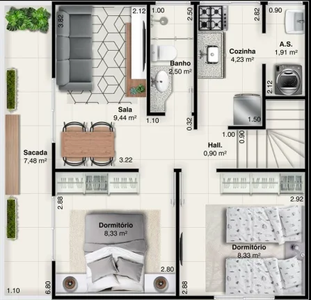 Imagem CASA COM 55.83 m² - ANTARTICA - PRAIA GRANDE SP