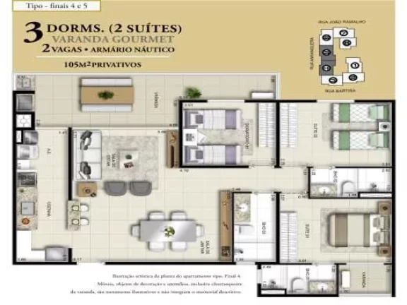 Imagem Excelente oportunidade: Apto de 3 quartos com 2 suítes na Praia Grande, Ubatuba-SP! 105m², 2 vagas de garagem.