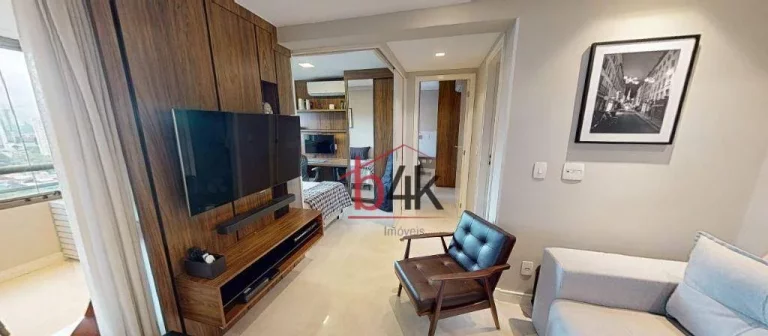 Imagem Apartamento mobiliado com 2 dormitórios para venda ou aluguel no Brooklin