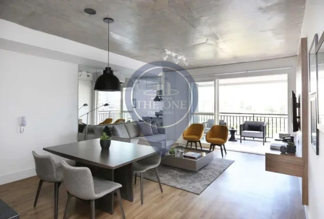 Imagem Apartamento para locação na Cidade Monções, São Paulo-SP: 1 quarto, 2 salas, 1 banheiro, 1 vaga de garagem, 70m²