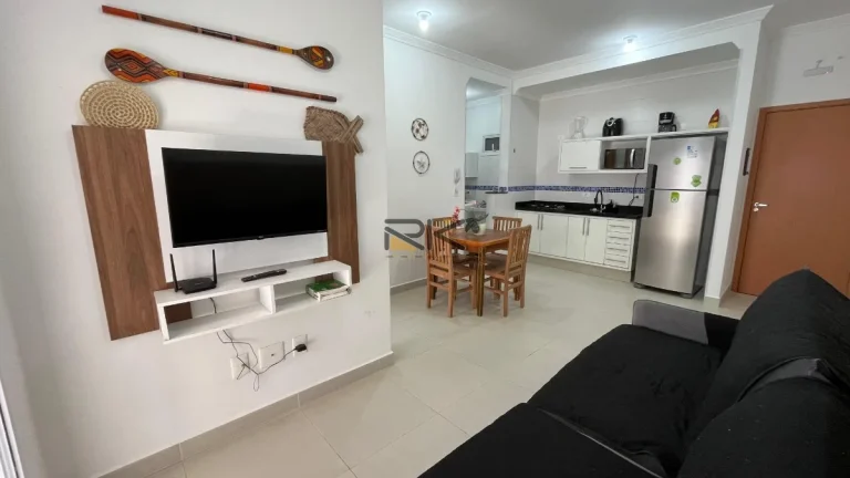 Imagem Apartamento à venda nas Toninhas com 1 dormitórios, varanda gourmet com churrasqueira e piscina