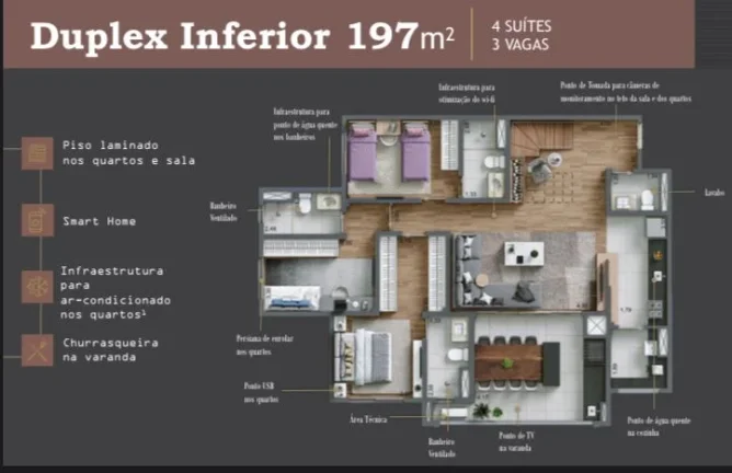 Imagem Apartamento Cobertura com 3 ou 4 dormitórios à venda, 197,93 m2 - Rua Laguna