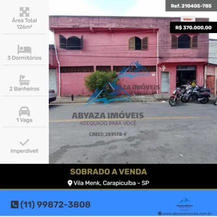 Sobrado à Venda na Vila Menk em Carapicuíba