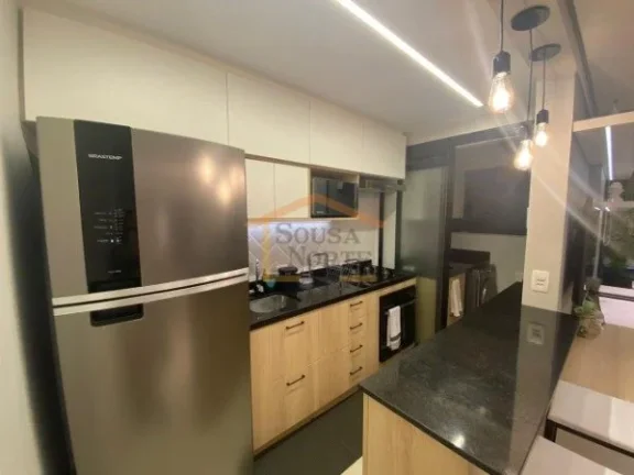 Imagem Apartamento, 2 dormitórios, 1 banheiro, sala dois ambientes com sacada, cozinha estilo americana co...