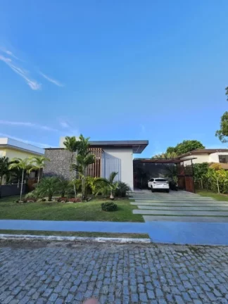 Imagem A 5ª Avenida imóveis selecionou essa Casa Moderna e Térrea no Condomínio Vida Marina em Busca Vida, 3 Suítes, Piscina c/ Cascata e Área Gourmet: