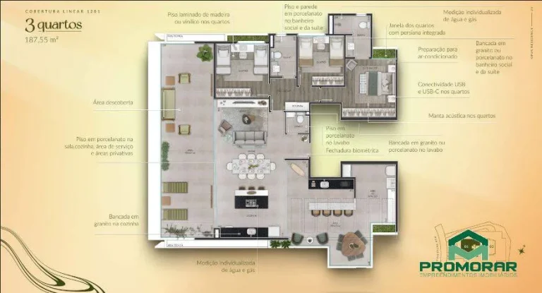 Imagem Apartamento em Alto Padrão, 3 quartos, suíte, 2 vagas, à venda no Sion