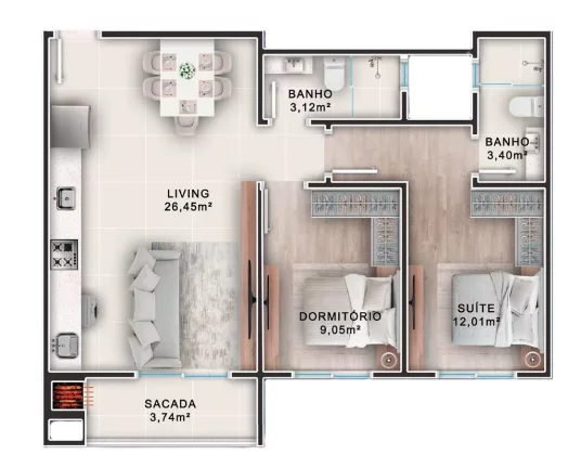 Imagem Otelo Residence - Fase 1 - Apartamento à venda no bairro Municípios - Balneário Camboriú/SC