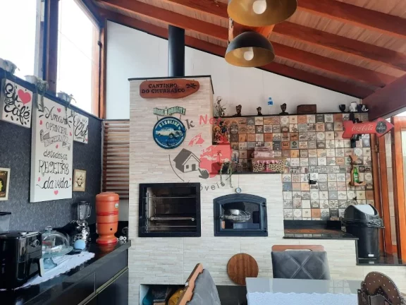 Imagem Cobertura Nova,2 dormitórios ,cozinha gourmet, churrasq, fogão e forno a lenha, quintal,1 vaga ,bairro Vila Scarpelli em Santo André