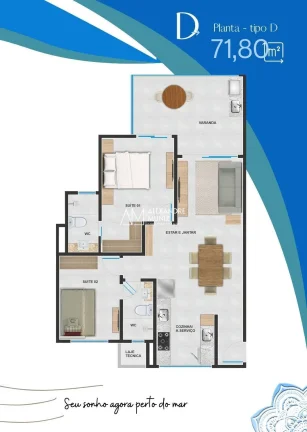 Imagem Mandala Beach Residence, apartamento no Porto das Dunas, Aquiraz-CE.