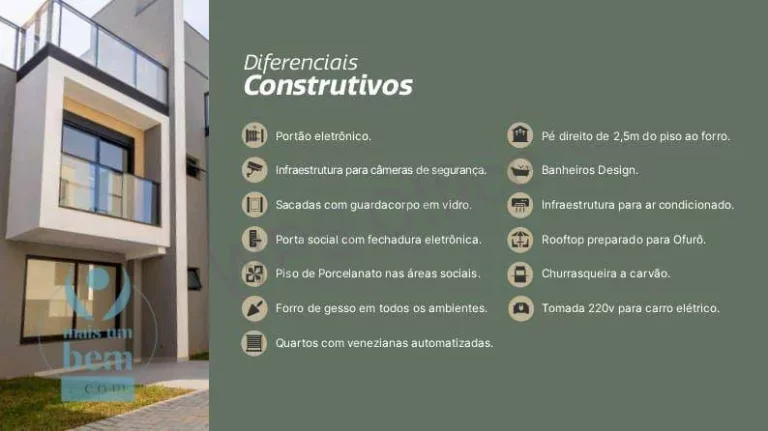 Imagem Belíssimo Sobrado com 3 quartos à venda, 139 m² por R$ 889.000 - Pilarzinho - Curitiba/PR