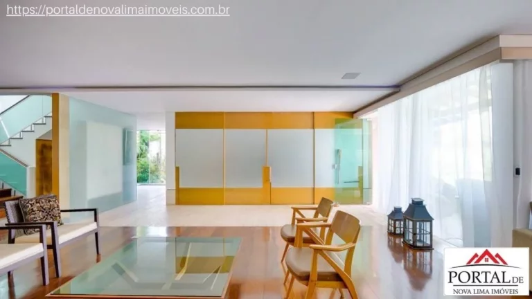 Imagem Casa maravilhosa a venda no Belvedere em Belo Horizonte, construída em área equivalente a 2 lotes, área de lazer com piscina aquecida