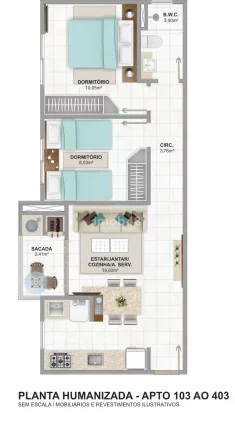 Imagem Apartamento à Venda em Serraria, São José - 2 Quartos, 65m²