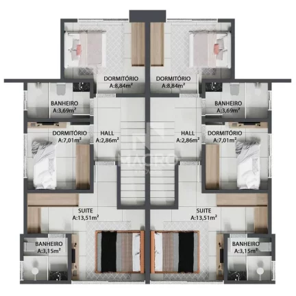 Imagem Geminado | Tifa Martins | 3 quartos (1 suíte) | 135m²
