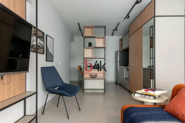 Imagem Apartamento studio mobiliado, 47m², 1 dormitório e 1 vaga para alugar no Campo Belo
