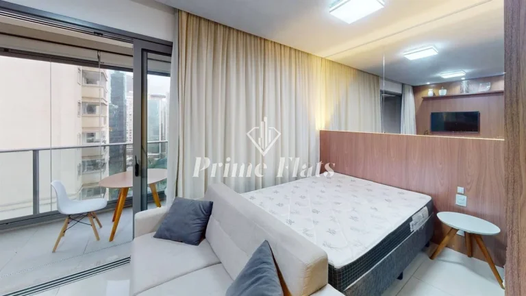 Imagem Flat disponível para locação no VHouse Faria Lima, com 46m², 1 dormitório e 1 vaga