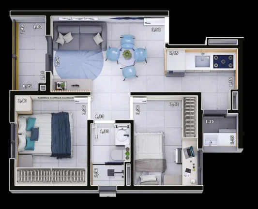 Imagem Apartamento para Venda em São Bernardo do Campo, Taboão, 2 dormitórios, 1 banheiro