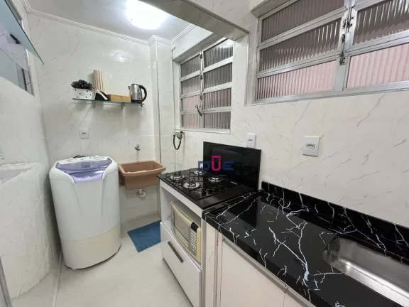 Imagem Apartamento financiável 1 quarto com vista mar. Apto em prédio esquina com a praia. 1 vaga , à venda, 65 m² por R$ 460.000 - José Menino - Santos/SP