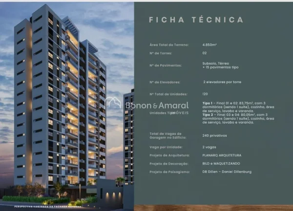 Imagem Apartamento à venda Amati Condomínio Clube, no bairro Morumbi em Paulínia SP

Apartamento à vend...